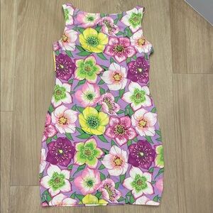 Floral Sleeveless Dress - Pink, Yellow, Green